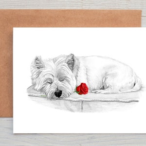 Westie West Highland Terrier (no. 4) Liebeskarte Valentinskarte Jubiläumskarte Hochzeitskarte Kunst Grußkarte/Grußkarte (kann personalisiert werden)