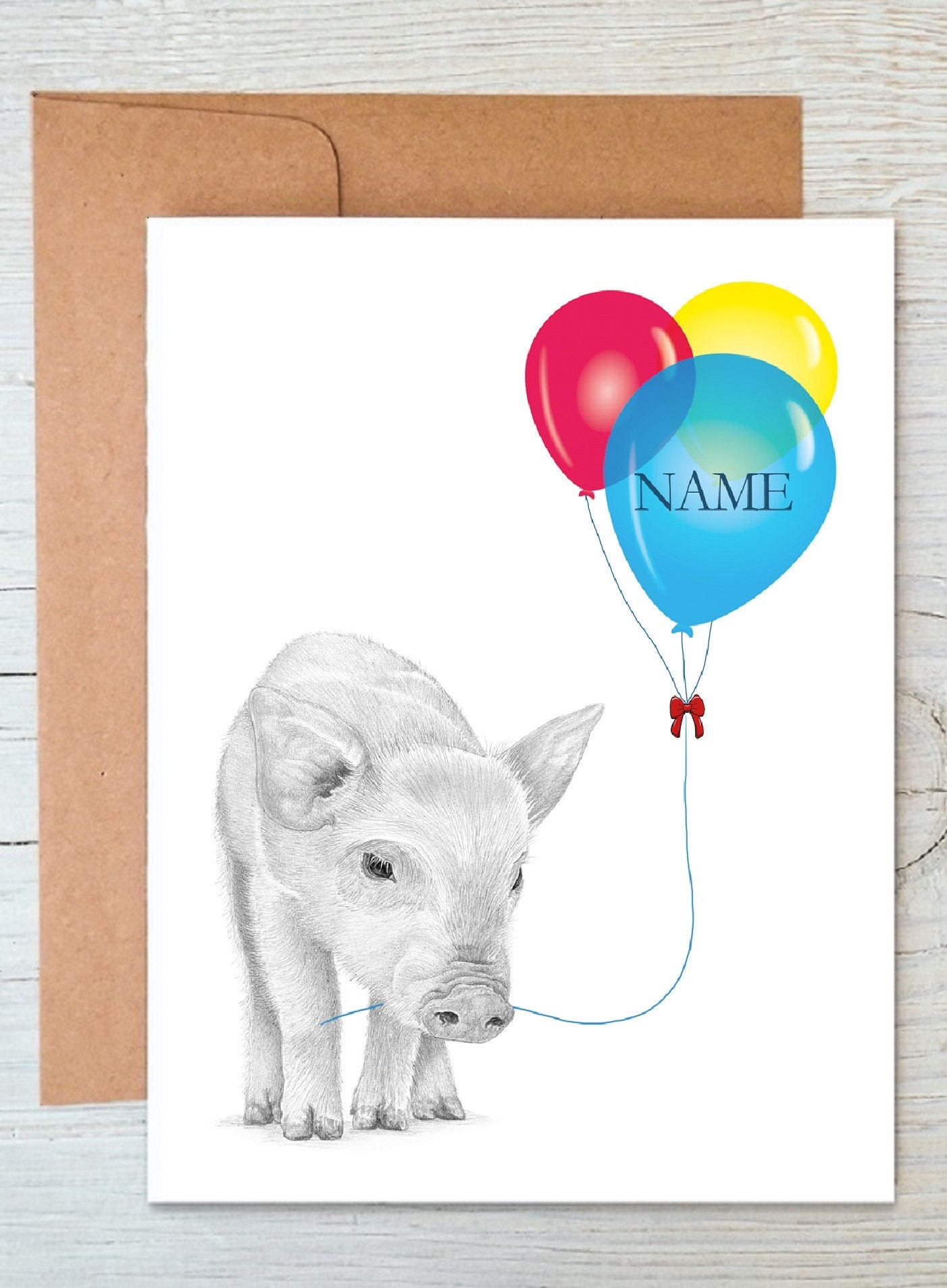 Piglet, Pig (no.2) Art Birthday | Congratulations | Well Done Greetings ...