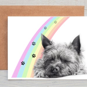 Cairn terrier (n° 3) chien animal de compagnie carte de sympathie/condoléances/perte/note (peut être personnalisé)
