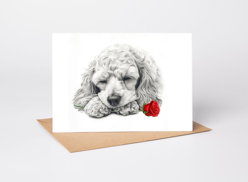Cockerpoo Cockapoo (no. 6) Cavapoo Love Card Valentines Card ...