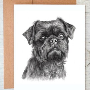 Biglietto d'auguri/biglietto di auguri con cane Griffon di Bruxelles (n. 2) (personalizzabile) / stampa artistica
