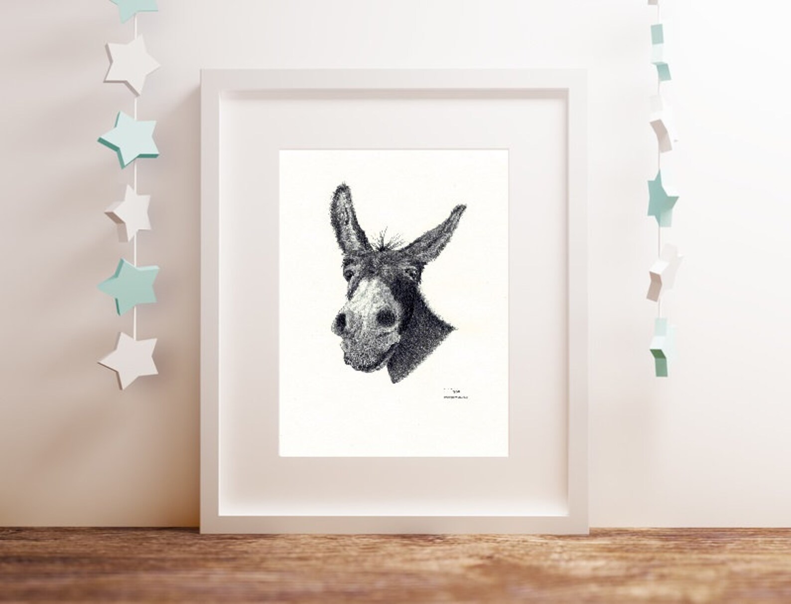 Donkey Head Art Drawing Prints A4/A3 Size Greetings/note Card Etsy UK