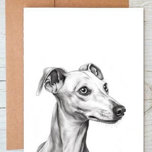 Art de chien lévrier italien (n° 2) Carte de voeux/carte de correspondance (peut être personnalisée) / impression d'art
