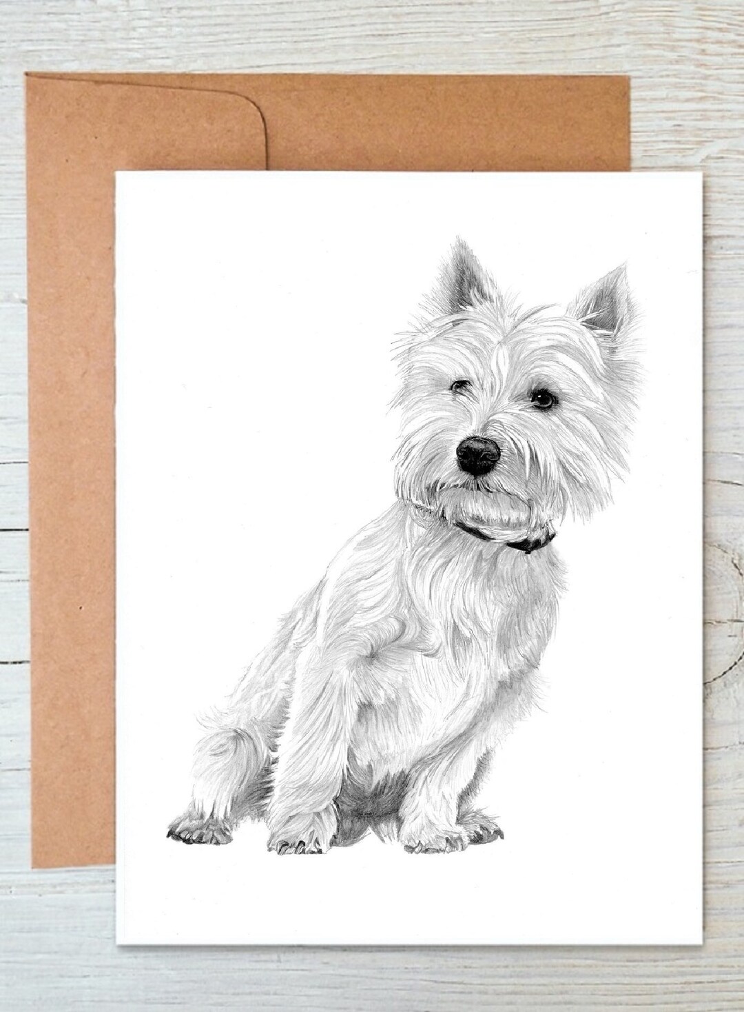 Westie West Highland White Terrier (no.5) Dog Art Greetings/note Card ...