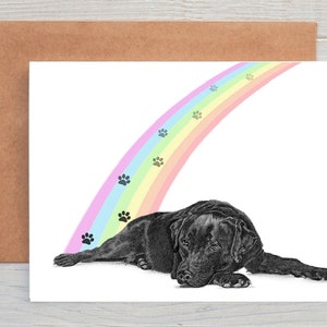 Tarjeta de condolencias, pésame o pérdida por un labrador negro (n.º 3) (se puede personalizar)