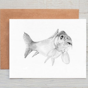Art de la pêche à la carpe Carte de voeux/Carte de correspondance/Impression (peut être personnalisée)