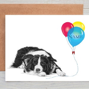 Border Collie (no:6) Hundekunst Geburtstag | Herzlichen Glückwunsch | Gut gemacht Gruß- / Grußkarte (kann personalisiert werden)