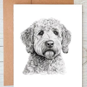Biglietto d'auguri/biglietto di auguri con stampa artistica del cane Golden Doodle (personalizzabile) / stampa artistica