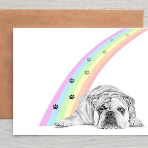 Bulldogge liegende (Nr. 6) Hund Haustier Beileid / Beileid / Verlust / Notizkarte (personalisierbar)