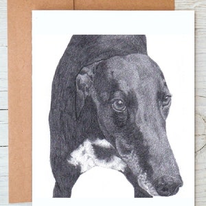 Carte de voeux/carte de correspondance/impression artistique Greyhound (n°5) (peut être personnalisée)