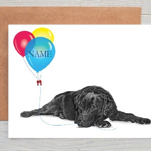 Schwarzer Labrador Hund Kunst Geburtstag | Herzlichen Glückwunsch | Gut gemacht Gruß- / Grußkarte (kann personalisiert werden)