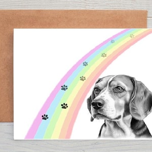 Beagle (n. 3) cane animale domestico condoglianze/perdita/biglietto di auguri (può essere personalizzato)
