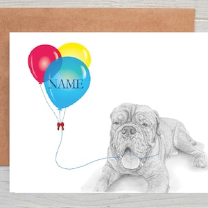 Bordeauxdog Hondenkunst Verjaardag | Gefeliciteerd | Goed gedaan wenskaart (kan gepersonaliseerd worden)
