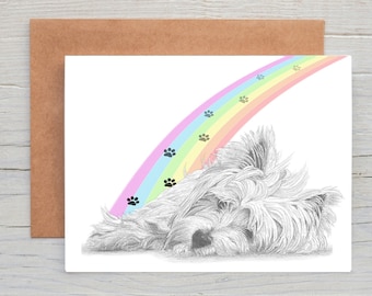 Westie West Highland Terrier (no 1) dog pet sympathy/condolence/loss/note Card (can be personalised)