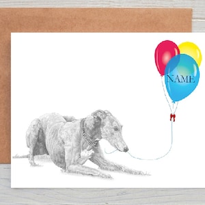 Lurcher de lévriers (no. 7) Art de chien Anniversaire | Félicitations | Bravo/Carte de correspondance (peut être personnalisée)