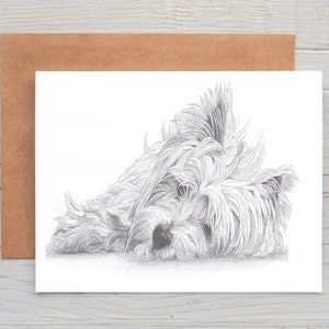 Westie Westie White Terrier (No:1) Hund Kunst Grußkarte / Grußkarte / Druck (kann personalisiert werden)