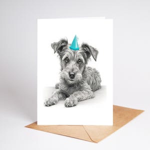 Jack Russell Jackapoo (no.5) terrier Dog art Birthday Greetings/Note Card (can be personalised)