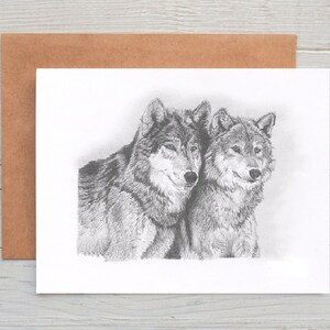 Wolves Art Drawing Prints A4/A3 Size, Greetings/note Card card Can Be ...