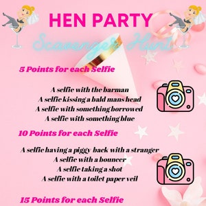 Hen Party Selfie Scavenger Hunt