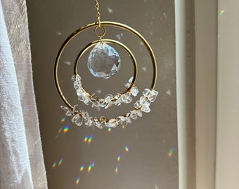 Crystal and Gemstone Suncatcher, Crystal Sun catcher, Crystal prism, Rainbow maker, gift for home, gift for her, mothers day gift