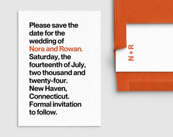 Unique save the date template, modern wedding template, bold save the date, modern save the date, save the date canva template, editable