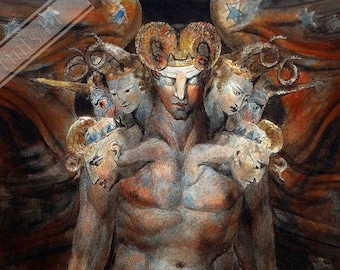 William Blake Poster, The Great Red Dragon And The Beast From The Sea Print UK, EU USA Domestic Shipping