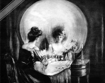 All Is Vanity Poster - Human Skull Illusion Poster - All Is Vanity Print Charles Allan Gilbert UK, EU USA Domestic Shipping