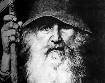 Odin Poster - Odin Norse God Of Wisdom, War And Magic - Odin The Wanderer Print UK, EU USA Domestic Shipping