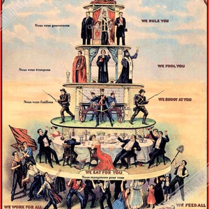 Impressão da Pirâmide do Sistema Capitalista - Cartaz Anticapitalista de 1911 - Envio doméstico para o Reino Unido, UE e EUA