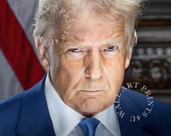 Donald Trump Poster Präsidentschafts Porträt 47th Präsident Patriotisch USA Wandkunst Geschenk