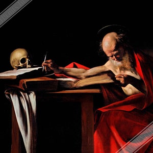 Caravaggio Poster, St Jerome Schrift Malerei Poster UK, EU, USA Inlandsversand