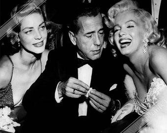 Bacall Bogart & Monroe Poster, How To Marry A Millionaire UK, EU USA Domestic Shipping Vintage Photo Print 1953
