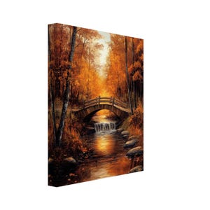 Goldene Herbst Landschaft Leinwanddruck - Herbstlaub Wand Kunst Leinwand
