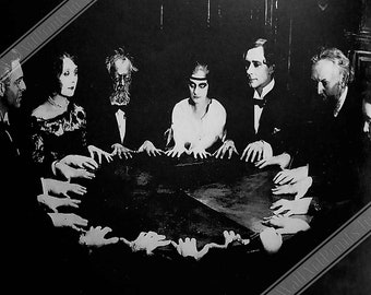 Victorian Ghost Seance Scene Poster - Ghostly Victorian Seance Print UK, EU USA Domestic Shipping