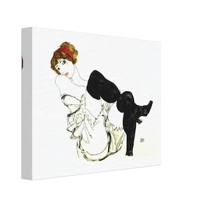 Black Stocking パステル+アクリル絵の具画 女性の脚 Amazon.com: Egon Schiele“Woman in Black Stockings