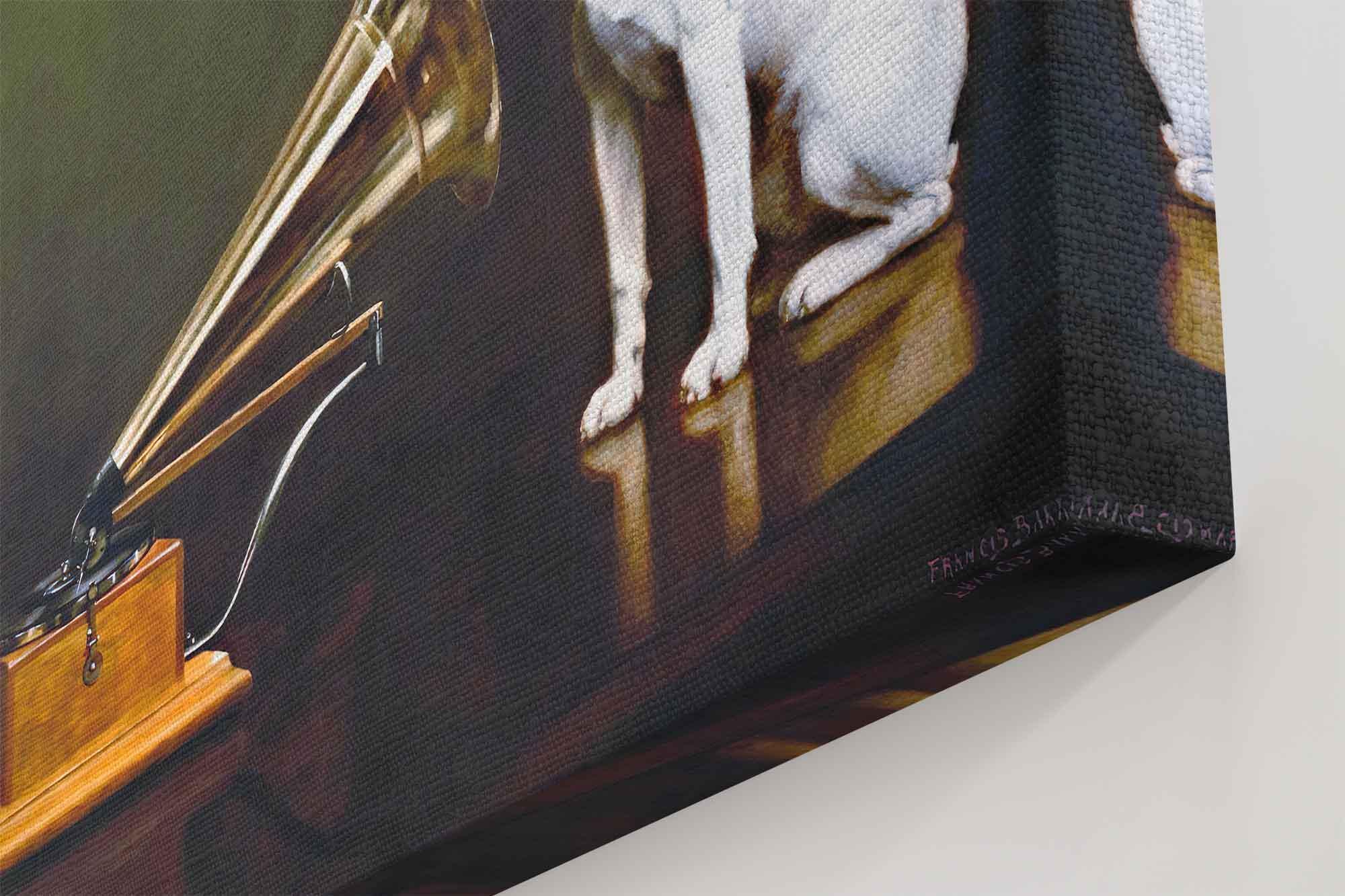 His Masters Voice Nipper HMV Dog Vintage Canvas Wall Art Retro