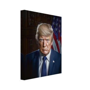 Donald Trump Canvas Print Cinematic Presidential Portrait Version 02 47th President Patriotic USA Art Gift