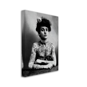 Maud Stevens Canvas Vintage Photo 1907 Maud Wagner Canvas Print First Female Tattoo Artist.