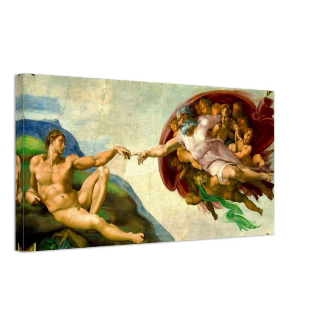 La Création d'Adam de Michel-Ange - Impression sur toile Chapelle Sixtine