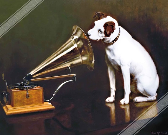 Vintage Nipper Dog Poster: His Master's Voice HMV Print