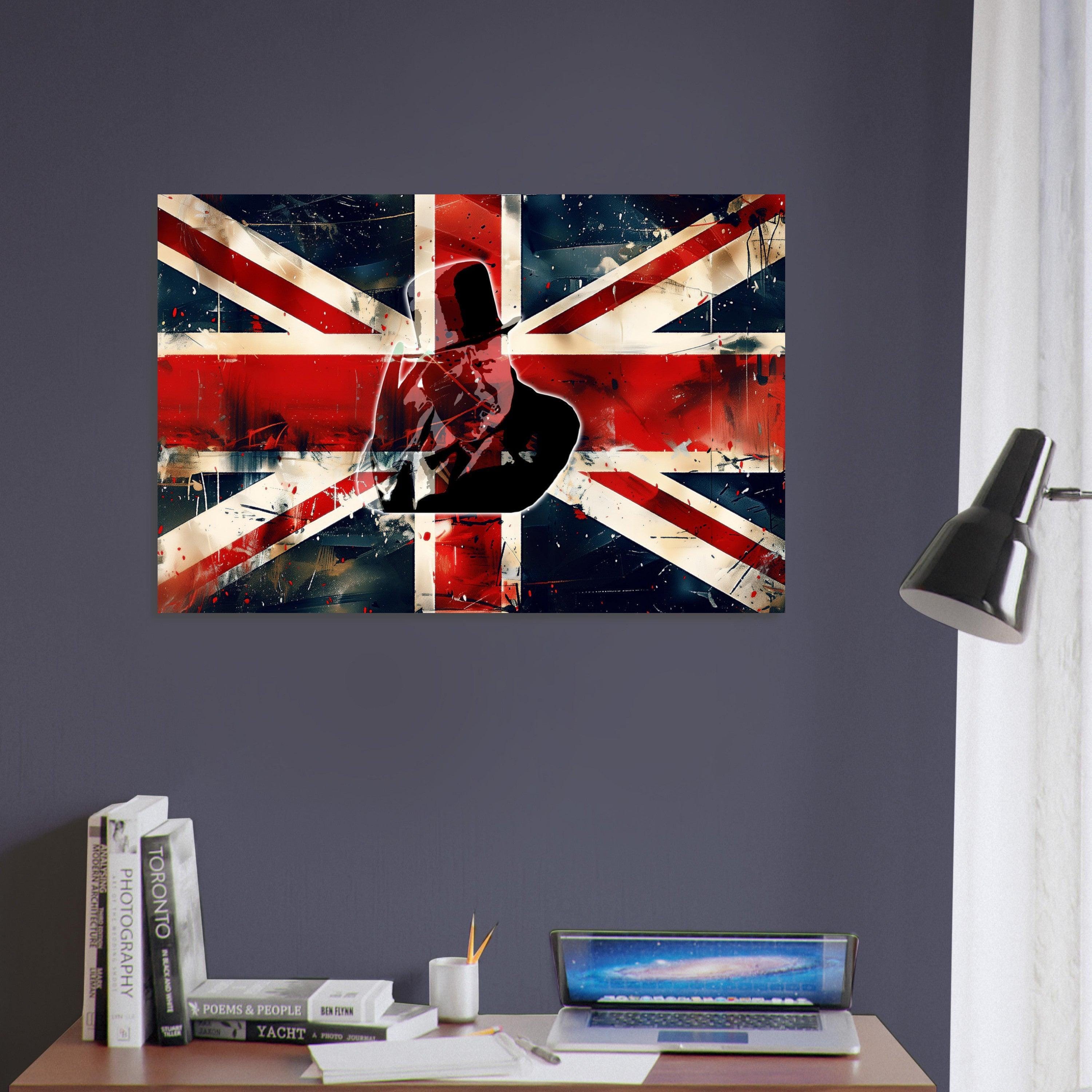 Winston Churchill Union Jack Flag Print: Grungy British Wall Art - Etsy