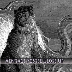 Poster di Gustave Doré, La scimmia e il delfino, da Favole di Fontaines 1885, spedizione nazionale Regno Unito, UE, USA