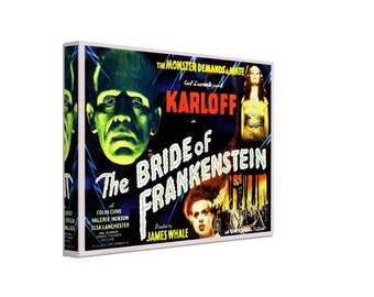 Lienzo de La novia de Frankenstein: arte de película de terror vintage
