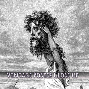 Gustave Dore Poster - David Slays Goliath Print, From La Grand Bible De Tours 1843 UK, EU USA Domestic Shipping