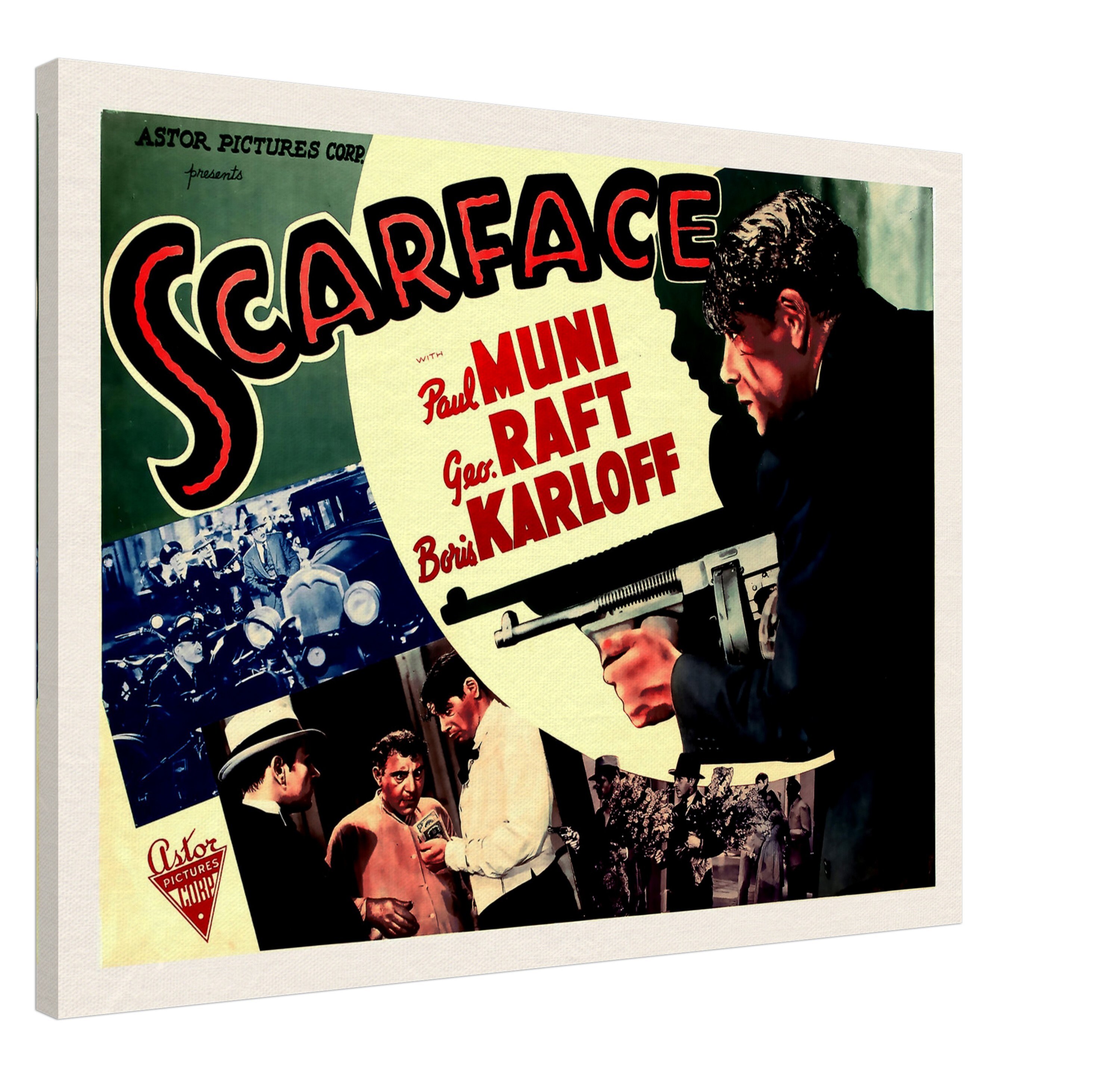 スカーフェイス映画キャンバス：1932年オリジナルヴィンテージ映画 