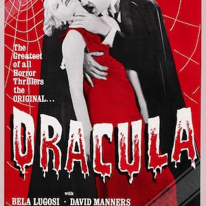Dracula 1931 Poster, Vintage Horror Movie Dracula Poster Film Art - Bela Lugosi, Helen Chandler, Bram Stoker.