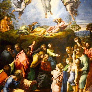 Transfiguration Poster, By Raphael Around 1520 - Transfiguration Print Renaissance Raphael UK, EU USA Domestic Shipping