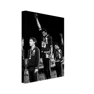 Black Power canvas, beroemde fotoprint uit 1968, Black Power Salute canvas, vintage muurkunst