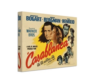 Casablanca Movie Canvas Print: Vintage Film Art, Humphrey Bogart 1942