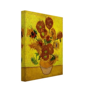 Sunflowers Canvas, Vincent Van Gogh - Sunflower Series Canvas Print - Reproduction From 1888.